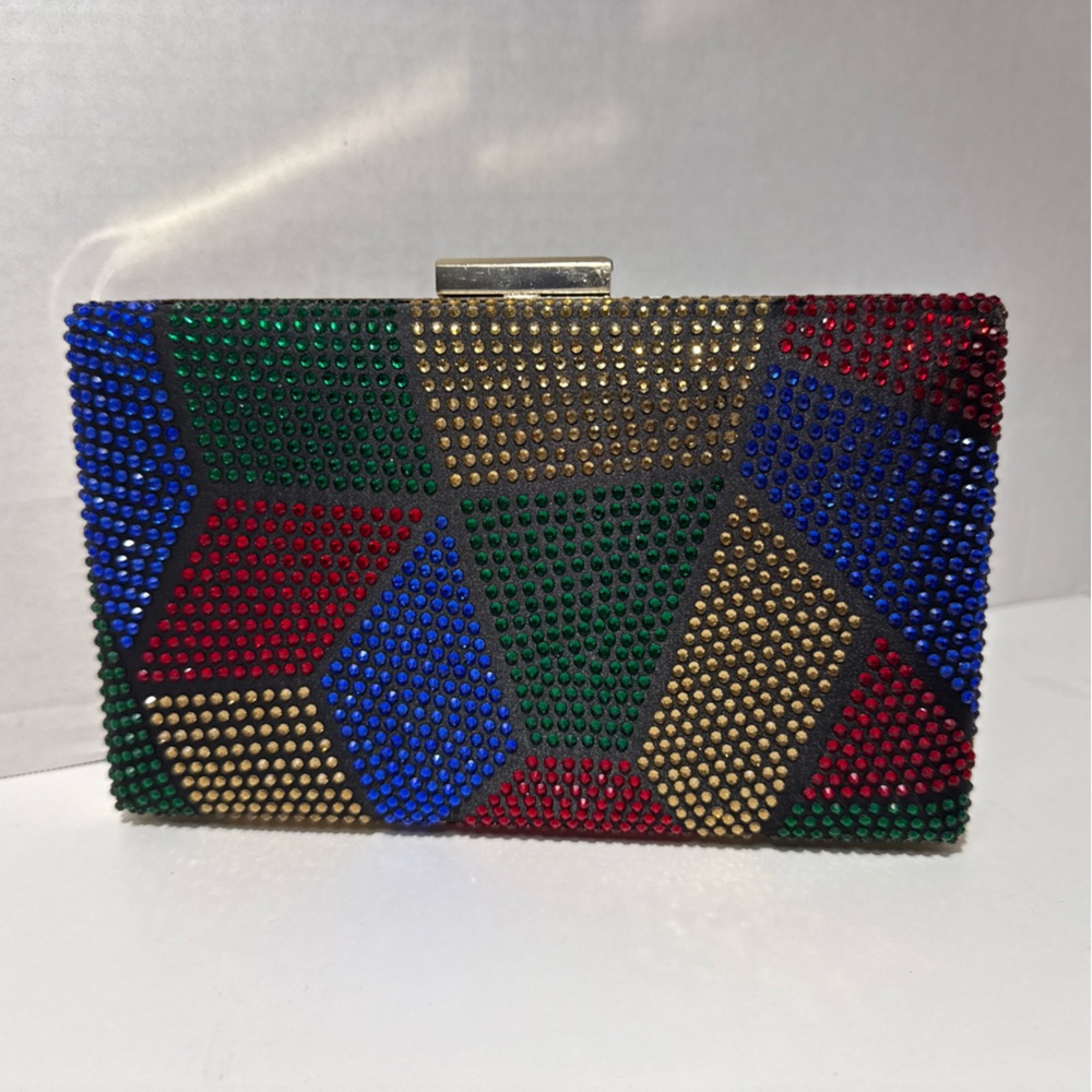 Elegant Multicolor Geometric Clutch